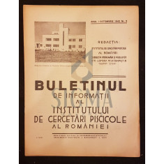 NICOLAE GAVRILESCU (DOCTOR), BULETINUL DE INFORMATII AL INSTITUTULUI DE CERCETARI PISCICOLE AL ROMANIEI, ANUL I, NUMARUL 5, OCTOMBRIE, 1942, BUCURESTI