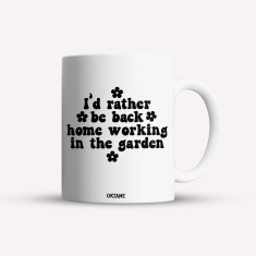 Cana alba personalizata I&#039;d rather be back home working in the garden, INOVATIX&reg;. 330ml