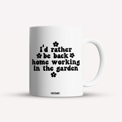 Cana alba personalizata I&amp;#039;d rather be back home working in the garden, INOVATIX&amp;reg;. 330ml foto