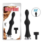 Cap de dus irigator Teasing Enema Chisa Novelties 15.3 cm Negru Silicon+Metal