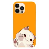 Husa compatibila cu Apple iPhone 15 Pro Max model Kawaii frown cat, Silicon, TPU, Viceversa, Transparent, Carcasa