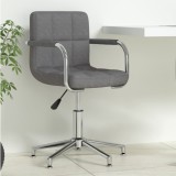 VidaXL Scaun de birou pivotant, gri &icirc;nchis, material textil