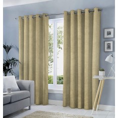 Draperie tip tesatura in cu inele negre, Madison, 150x235 cm, densitate 700 g/ml, Telma, 1 buc
