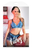 Set Lenjerie Fantasy Lingerie No Fucks Given Bralette si Chilot Cheeky, albastru