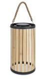 Cumpara ieftin Felinar incarcare solara bambus natur otel negru Arvel &Oslash;18,7x36,7-54h