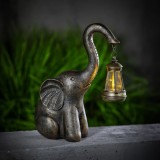 Lampa solara LED elefant alb cald decor gradina terasa 30.5x12x24 cm IP44