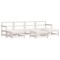 Set mobilier de gradina, 7 piese, alb, lemn masiv de pin