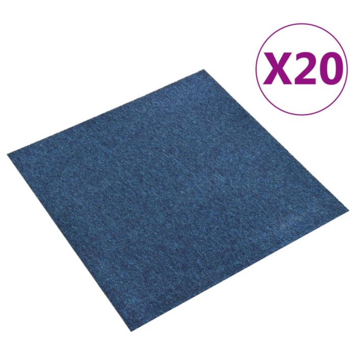 vidaXL Plăci de pardoseală, 20 buc., albastru &icirc;nchis, 50 x 50 cm, 5 m&sup2;