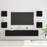 vidaXL Set comodă TV Altele 7 pcs Stejar negru Mediu 180 x 30 x 30 cm