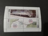 Mini-Coală Abhazia 1999 - Cincinalul Eurotunelului, Trenul de Mare Viteză Le Shuttle, Harta Canalului M&acirc;necii, MNH -A333