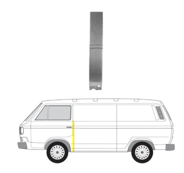 Stap mijloc, stalp B Volkswagen Transporter (T3), 07.1979-1992, montare stanga, perete lateral; inaltime 51 cm, latime 8 cm, KLOKKERHOLM