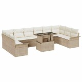 VidaXL Set de canapele pentru grădină 11 pcs Bej 100 x 55 x 73 cm