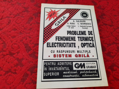 PROBLEME DE FENOMENE TERMICE,ELECTRICITATE,OPTICA CU RASPUNSURI MULTIPLE O RUSU foto