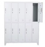 Vestiar metalic Premium cu picioare 10 usi (5x2) 1500x500x1920 mm (LxlxH), Asamblat, PLUS