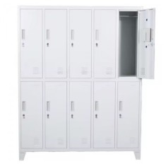 Vestiar metalic Premium cu picioare 10 usi (5x2) 1500x500x1920 mm (LxlxH), Asamblat, PLUS