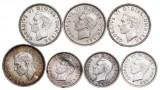 MAREA BRITANIE - GEORGE VI - LOT 7 BUCATI - 3 &amp; 6 PENCE - ANI DIFERITI