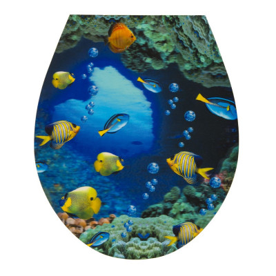 Autocolant pentru toaleta Ocean Fish, 32 x 38 cm foto