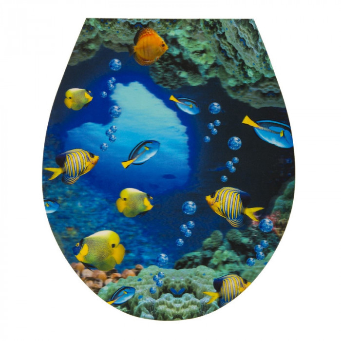 Autocolant pentru toaleta Ocean Fish, 32 x 38 cm