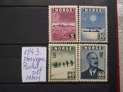 1943-Norvegia-Partial set-MNH foto