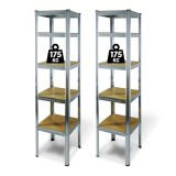 Raft Metalic Depozitare cu 5 Polite, 180 x 40 x 40 cm, Capacitate 175 kg Polita