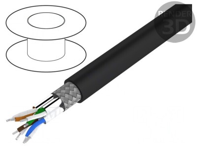 Cablu ETHERLINE&amp;reg; LAN 1000 S/FTP 4x2x23AWG Exterior Cu foto