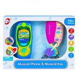 Telefon mobil + chei, cu lumina si sunet, Oem