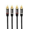 CABLU audio LOGILINK stereo (RCA T/T), 2m, conectori auriti, negru &quot;CA1204&quot; (timbru verde 0.08 lei)
