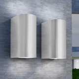 vidaXL Corp iluminat LED perete exterior 2 buc, rotund, sus/jos 42411
