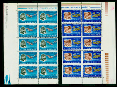 1978 LP972 Aviation Pioneers x10 MNH Mi: RO 3563-3569 foto