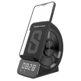 Incarcator wireless,Boxa,Bluetooth 5.1,incarcare USB,wireless 10W,functie de convorbire,alarma,radio,slot card TF si intrare AUX.