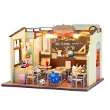 Puzzle 3D, Casa de papusi in miniatura DIY, Back to School, 22x17x15.5cm, Oem