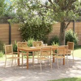 VidaXL Set dining grădină 7 pcs Bej 180 x 90 x 75 cm Rășină &amp; Lemn