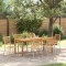 vidaXL Set de masă pentru grădină 7 pcs Bej Rattan poli 3365543
