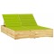 vidaXL Șezlong dublu și perne verde aprins, lemn de pin tratat 3065980
