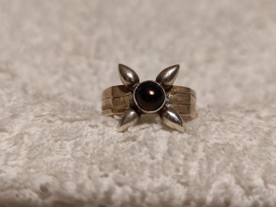 rar INEL argint VECHI ornat cu ONIX de efect SPLENDID manopera SUPERBA vintage foto