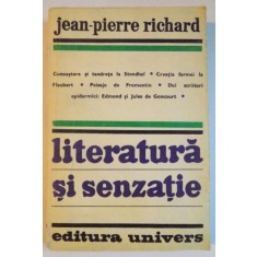 LITERATURA SI SENZATIE de JEAN-PIERRE RICHARD,BUC.1980