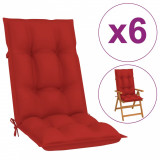Perne pentru scaun de grădină, 6 buc., roșu, 120x50x7 cm