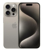 Telefon Mobil Apple iPhone 15 Pro, LTPO Super Retina XDR OLED 6.1inch, 128GB Flash, Camera Tripla 48 + 12 + 12 MP, Wi-Fi, 5G, iOS (Gri)
