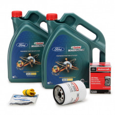 Pachet Revizie 2 Buc Ulei Motor Castrol Magnatec Ford 5W-20 E 5L 15D63F + Set Filtru Ulei + Buson Surub Golire Baie Ulei Oe Ford Mustang 2017→ 2081941