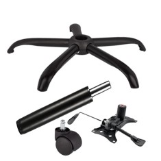 Set placuta balans metalica 25 x 15 cm, baza 64 cm, rola universala si cilindru piston, gaz, pentru scaune birou, negru, 35 cm