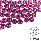 Pietre decorative pentru unghii - 1,5 mm - roz, 50 buc
