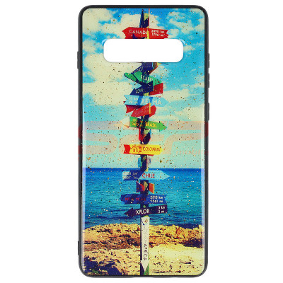 Toc UV Copy Glass Samsung Galaxy S10 Plus Travel Signs foto