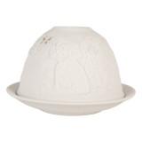 Cumpara ieftin Candela portelan alb Catelusi &Oslash; 12x8 cm