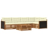 vidaXL Set de canapele de exterior 6 pcs Natural și Crem 3383373