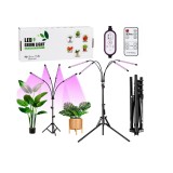 Lampa LED pentru plante cu suport si telecomanda, negru, Lean 29306