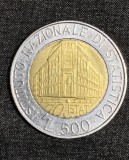 Moneda comemorativă 500 lire 1926-1996 Italia