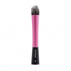 Pensula make-up Lila Rossa, 16 cm, peri naturali, maner metal, Roz/Negru foto