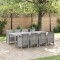 vidaXL Set de masă pentru grădină 9 pcs Alb Ratan Polt 3378744