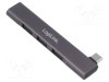Hub USB LOGILINK 4 porturi USB A și USB C, USB 3.2, gri