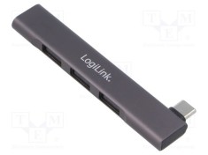 Hub USB LOGILINK 4 porturi USB A și USB C, USB 3.2, gri